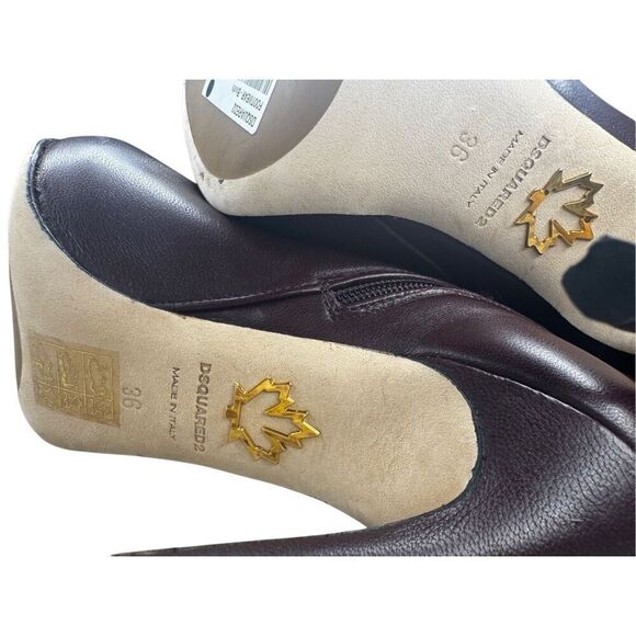 NWT DSQUARED2 burgundy boots size 36EU/ US 6 - Picture 5 of 14